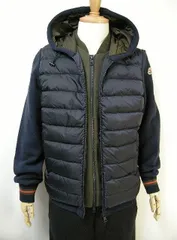 【MONCLER/モンクレール/レイヤード仕様スウェット切替フードダウンジャケット/メンズ/2017-2018AW/秋冬ダウンカーディガン/ライトダウンジャケット/ダウンパーカー/スウェットパーカー/スウェットダウン/スエット/773/ダークネイビー/サイズS