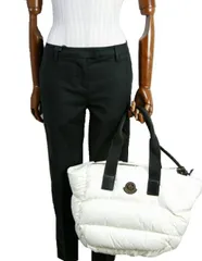 【MONCLER/モンクレール/CARADOC/カラドック/TOTE BAG/ダウン型トートバッグ/2WAY/ハンドバッグ/ダウンバッグ/レディース/メンズ/2022-2023AW/秋冬/034/ホワイトxブラック/09B-5D00005-M2176】