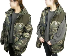 【MONCLER/モンクレール/MEAKAN GIUBBOTTO/メアカン/フード付きダウンジャケット/ダウンベスト/ジレ/DOWN VEST/GILET/ダウンパーカー/ショートダウン/2WAY/メンズ/2022-2023AW/秋冬/F81/カモフラージュ/