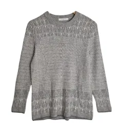 ROGICA ライト グレー エスニック パータン ニット M カシミア 100%