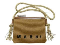 美品】MARNI ロゴ ラフィア ロープ ショルダーバッグ - メルカリ
