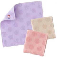 [B-PLAID] ハンカチ タオルハンカチ 今治タオル 3枚セット 日本製 ジャガードハンカチ 約20×20cm 速乾 瞬間吸水 綿100% ミニサイズ ラベンダー+ベージュ+ローズピンク 3色アソート02 0