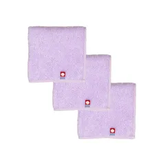 [19inch] 今治タオルハンカチ 3枚 ふっくらやわらかでお肌に優しい ハンドタオル 今治 ハンカチ の吸水力 ハンカチタオル タオルハンカチ メンズ レディース 今治 ミニタオル タオルセット 厚手 3枚入 (ラベンダー) 0