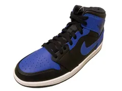 【NIKE AIR JORDAN 1 MIDナイキ エアジョーダン1ミッド/JORDAN1 AJ1 HYPER ROYAL/1ハイパーロイヤル/554724 077/青x黒ブルー/ブラック/スニーカー/シューズ/メンズ】【サイズUS 9 /US 9.5 /US