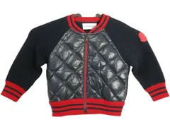 MONCLER/モンクレール/ニット切替ダウンジャケット/ダウンパーカー/ライトダウンジャケット/ベビーサイズ12/18 (1才-1才6ヶ月サイズ)2020-2021AW/秋冬/778/ダークネイビー系/赤/赤ちゃん/ベビー/BABY/KIDS/キッズ/子供/