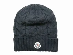 【大人も着用OK キッズサイズ】【MONCLER/モンクレール/BERRETTO/ロゴワッペン付きケーブル編みニットキャップ/CAP/ニット帽/帽子/ビーニー/KIDS/ガール/レディース/2020-2021AW/秋冬/778/ダークネイビー系/イタリア製/9