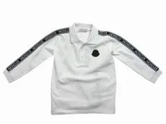 MONCLER/モンクレール/MAGLIA POLO MANICA L/スリーブロゴ長袖ポロシャツ/鹿の子長袖TシャツロンT/長袖カットソー/ベビーサイズ12/18 18/24 2A キッズ3A (1才-3才サイズ)2020-2021AW/秋冬/002/ホワイ