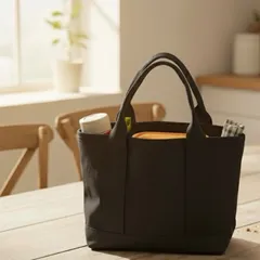 トートバッグ ランチバッグ かばん 通勤 通学 かばん レディース ブラック かわいい 手提げバッグ お弁当バッグのサムネイル