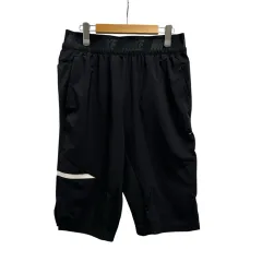 ナイキ NIKE ショートパンツ ライン ウエストゴム AH9601-101 L 黒 ブラック 白 ホワイト