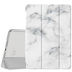 전면 보호 White 내구성 마이크로 화이버 안감 PU+PC 박형 경량 오토슬리프기능 스탠드케이스 커버 Marble 반투명 2021/2020/2019 모델 10.2인치 iPad 애플 9/8/7세대 Dadanism