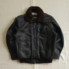 90s　vintage　リアルレザー　仔牛本革　ブラウンカウレザー　Type G1　短丈フライトジャケット　ミリタリー　襟付きブルゾン　革ジャン　取り外し可能ムートン襟　裏地ボア　フラップポケット　アクションプリーツ　XL　Y2K　leather jacket