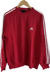 Z1583【美品】adidasアディダス　トレーナースウェットトップス　レッド　メンズ　Lサイズ