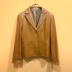 アクアスキュータム 羊革 テーラードジャケット キャメル 9
