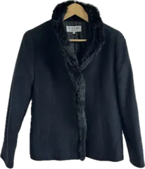 Z1583【美品】22 OCTOBREヴァントゥーオクトーブル　ショートコートアウター　ブラック　アンゴラ混ラビットファー　レディース　40サイズ