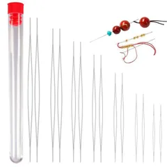 【送料無料】ビーズ針 刺繍針 ビーズ刺繍 収納箱付き ビーズ針 ビーズ刺繍針 ビーズ編み針 ブレスレット ジュエリー DIY 手作り ソーイング クラフト 長さ5.8/7.6/10.2/11.5/12.8cm 5本