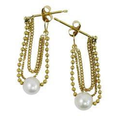 本物 パール 8.4mm ダイヤモンド K18 YG リング 指輪 11号 イエロー  