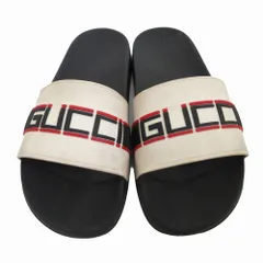 新品 GUCCI ラバースリッポン サンダル 軽量 26cm グッチ GUCCI グッチ ラバーサンダル 37 ブラック×グリーン×レッド 正規品