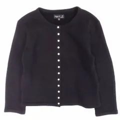 agnes.b アニエスベー カーディガン スナップボタン スウェット ジャケット 長袖 裏起毛 ブラック 2 M ED17M001 レディース 【中古】