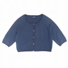 S Max Mara マックスマーラ ニット カーディガン ボレロ ジャケット 羽織り 七分袖 薄手 サイズM ネイビー レディース 【中古】