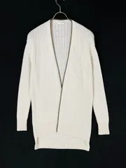 SAINT LAURENT PARIS サンローランパリ チェーントリミングカーディガン XS ホワイト  【値下げ交渉歓迎】のサムネイル