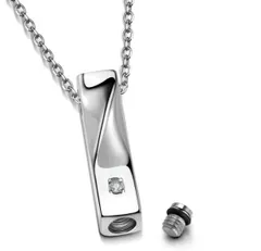 メモリアルペンダント ツイスト 防水 ステンレス 遺骨ペンダント ネックレス