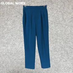 GLOBAL WORK 青色 スラックス ストレートフィット Mサイズ