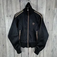 OLD adidas 90s アディダス DESCENTE デサント製 ハイネック スタンドネック フルジップ 3本ライン ジャージ トラックジャケット レディース L サイズ