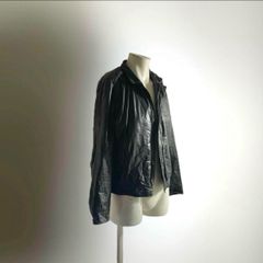 00s GAP フェイクレザージャケット 短丈 ブラック 鬼フェード 