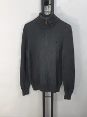 ポロラルフローレン ハーフジップ コットン ニット チャコール グレー BOYS PLANET(ボイプラ) L 14/16