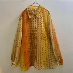 ヨーロッパ 90s ヴィンテージ シアーシャツ ブラウス トップス ブラウス ビンテージ ユーロ vintage Europe 希少 レア シアー シースルー レオパード アート D931