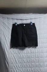 ブラック デニム ミニスカート スタイルの キュロット 新品