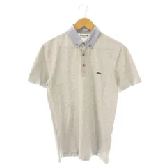 ラコステ LACOSTE ポロシャツ 半袖 ボタンダウン FR3 グレー ライトブルー /DO ■GY53