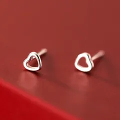 ピアス ハート 小さい シンプル 軟骨 金属アレルギー シルバー 小さめ ミニ シルバー925 アレルギー対応 20G 仕事用 小さいピアス シンプルピアス セカンドピアス 軟骨ピアス 仕事