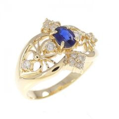本物保証刻印K18サファイア2.76 ダイヤモンド0.4ct リング10.41g 