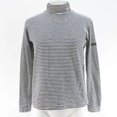 パーリーゲイツ PEARLY GATES ゴルフウェア ボーダー柄 長袖 カットソー 0 紺系 ネイビー 刺繍 ハイネック ストレッチ