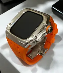 タイトル　アップルウォッチカバーケースApple Watchラバーバンドベルト メタル　32