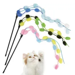 【送料無料】SONGWAY 猫おもちゃ ねこじゃらし 可愛いぶんぶん玉の紐 ストレス解消 カラフル 3個セット