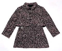 値下げ！可愛いです！早い者勝ち！【美品】Dior キッズ ツイード セットアップ 4A/110 ジャケット スカート ピンク 黒 BEE刺繍 フォーマル 入学式　2A48