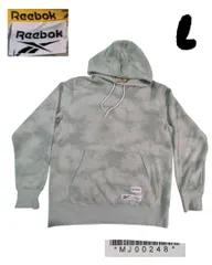 MJ00248　ReebokリーボックスウェットパーカーLフーディームラ染め