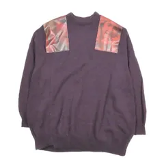 19AW ラフシモンズ RAF SIMONS Wild at Heart ワイルドアットハート オーバーサイズ ショルダーパッチ セーター ニット ハイゲージ 長袖 トップス パープル S メンズ のサムネイル