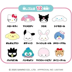 つめつめ消しゴム サンリオキャラクターズ 12種 (消しゴムのみ)