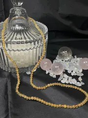 天然石　高透明　ゴールド　ルチルクォーツ　ブレスレット3.5㍉約15㌢★6★