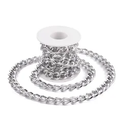 新品 Beadthoven 喜平チェーン アルマイトアルミニウム製 シルバー 約2m/巻 幅13mm アルミチェーン キヘイチェーン 溶接なし ネックレス ブレスレット ハンドメイド用 リンクチェーン アクセサリーチェーン ジュエリー用 手芸用 パーツ DIY