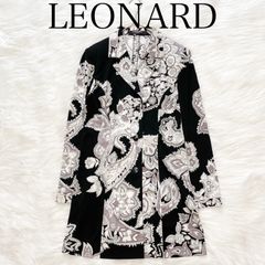 大きいサイズ✨レオナール ジャケット ツイード トリム 44 2XL 水色 花