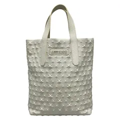 JIMMY CHOO(ジミーチュウ) トートバッグ ソフィアN/S 白 型押し加工 レザー