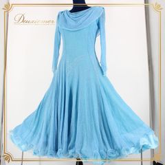 美品 社交ダンス衣装】ライトグリーン ワンピース ドレス レース