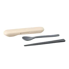 象印 カトラリーセット 【こだわりの使い心地】 全パーツ食洗機対応 スプーン・ハシ・ケースの3点セット お弁当 ランチ スープジャー ベージュ FC-AA01-CM