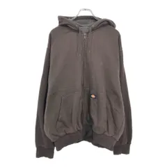 Dickies ディッキーズ フルジップ スウェット パーカー ブラウン(メンズ XL)中古 古着 V6879