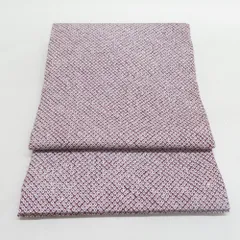 【ちどりや】未使用品　美品　正絹　九寸開き名古屋帯　麻の葉地紋　疋田絞り　小豆紫　YC44 工芸きもの 野口：疋田絞りに刺繍 九寸名古屋帯 \u2013 創作着物と帯の専門