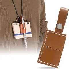 ｐａｒａｂｉｔｏ２２ parabito22 ペンホルダー 首掛け ストラップ 一本差しペンケース ボールペン 首から下げる (キャメル)